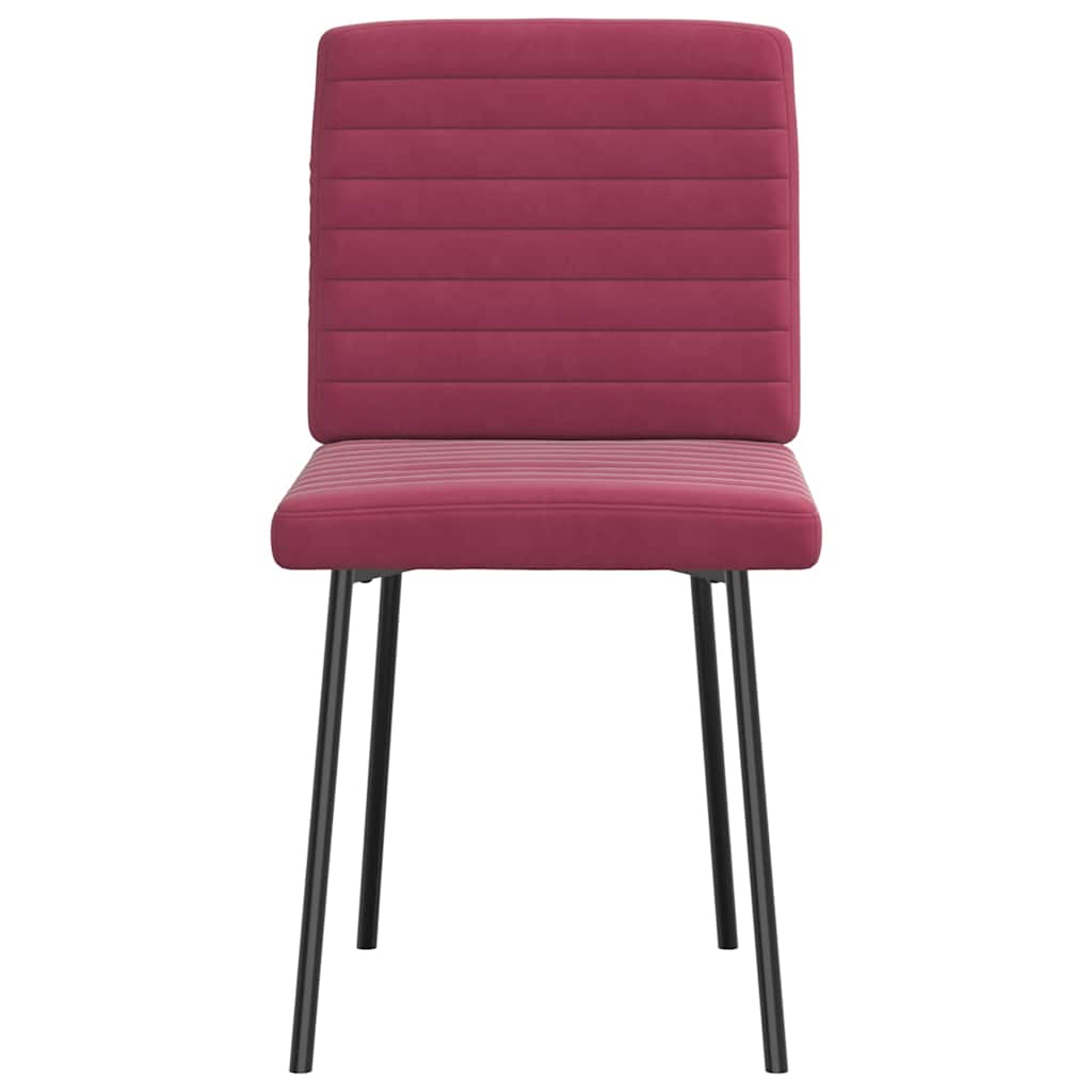 vidaXL Sedie da Pranzo 2 pz Rosso Vino in Velluto