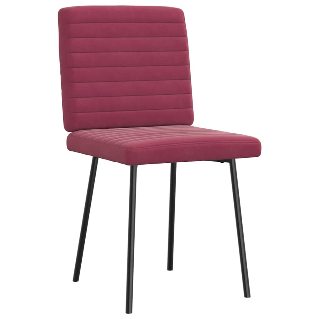 vidaXL Sedie da Pranzo 2 pz Rosso Vino in Velluto