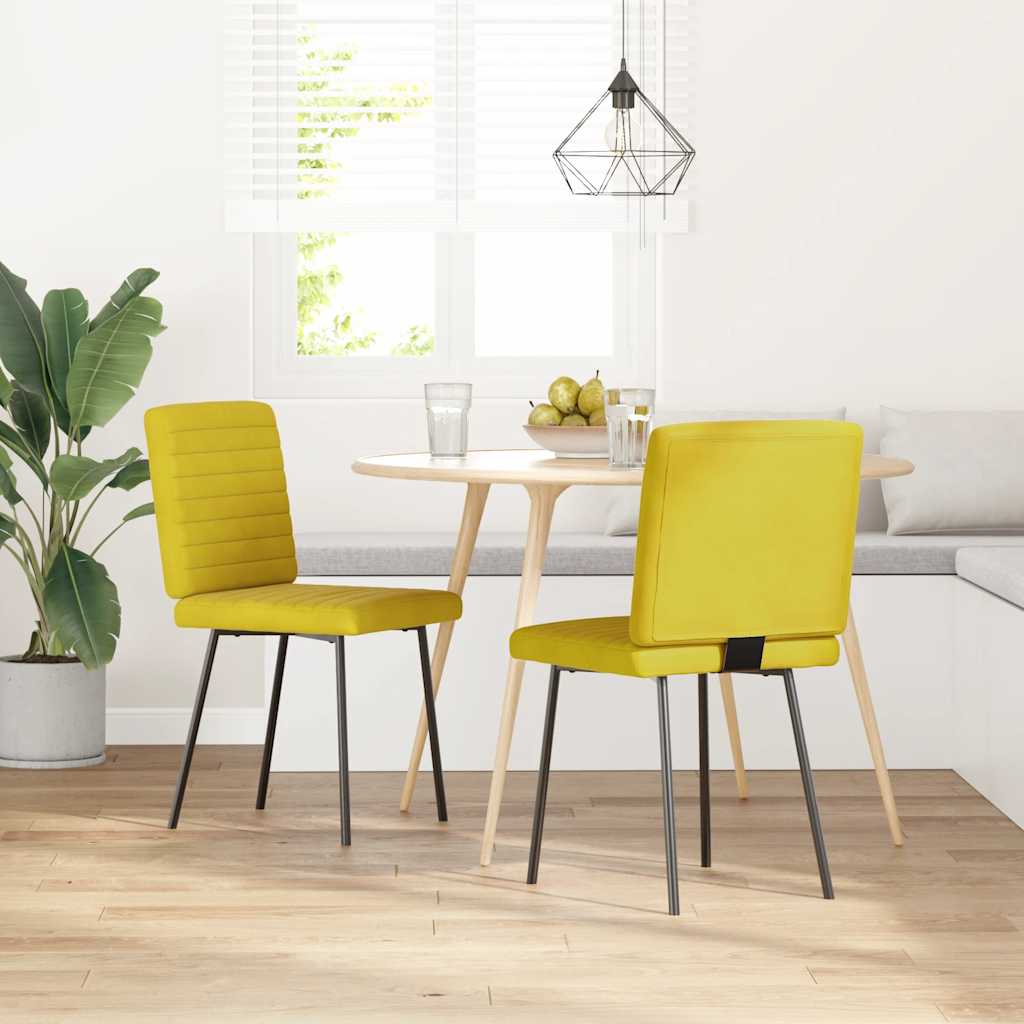 vidaXL Sedie da Pranzo 2 pz Gialle in Velluto