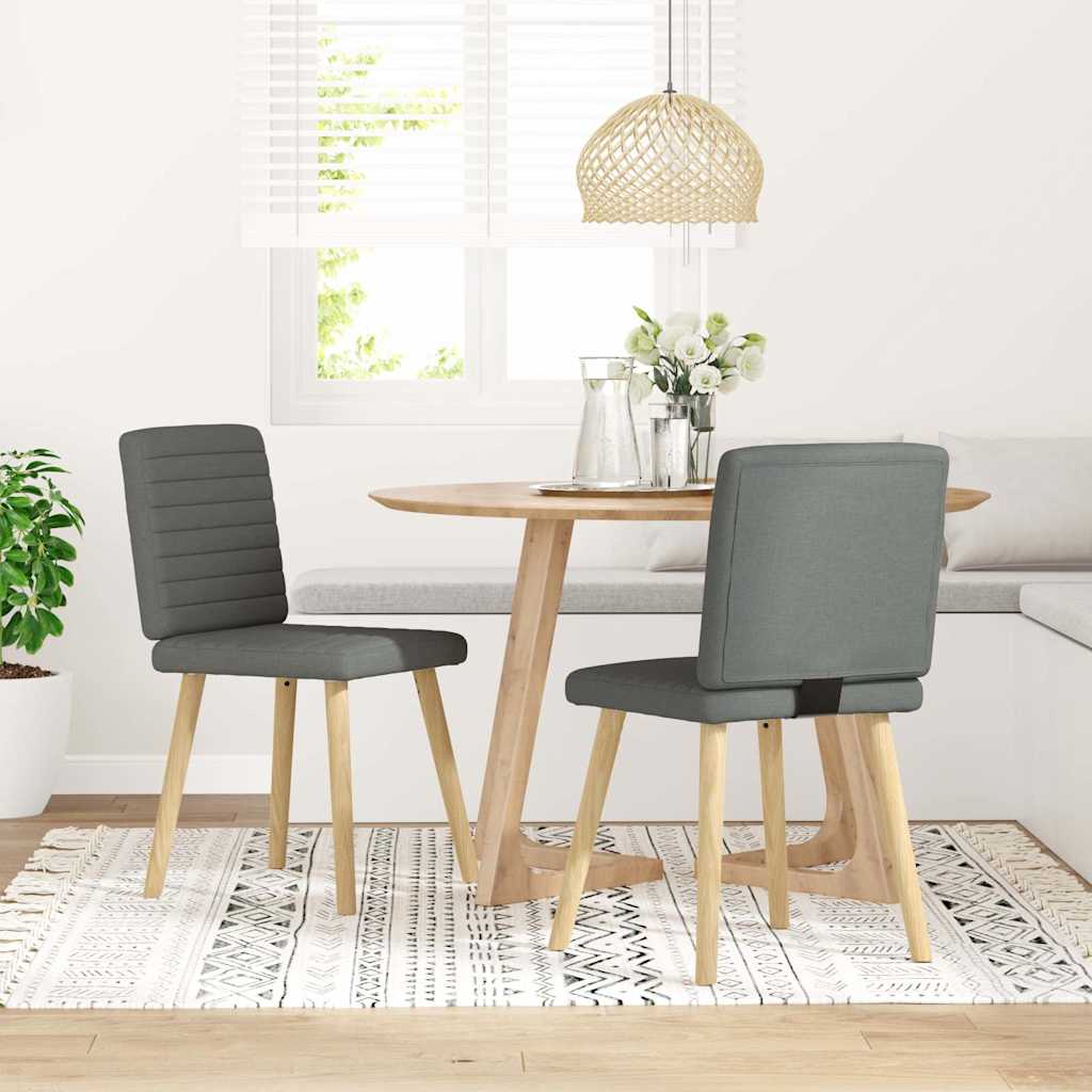 vidaXL Sedie da Pranzo 2 pz Grigio Scuro in Tessuto