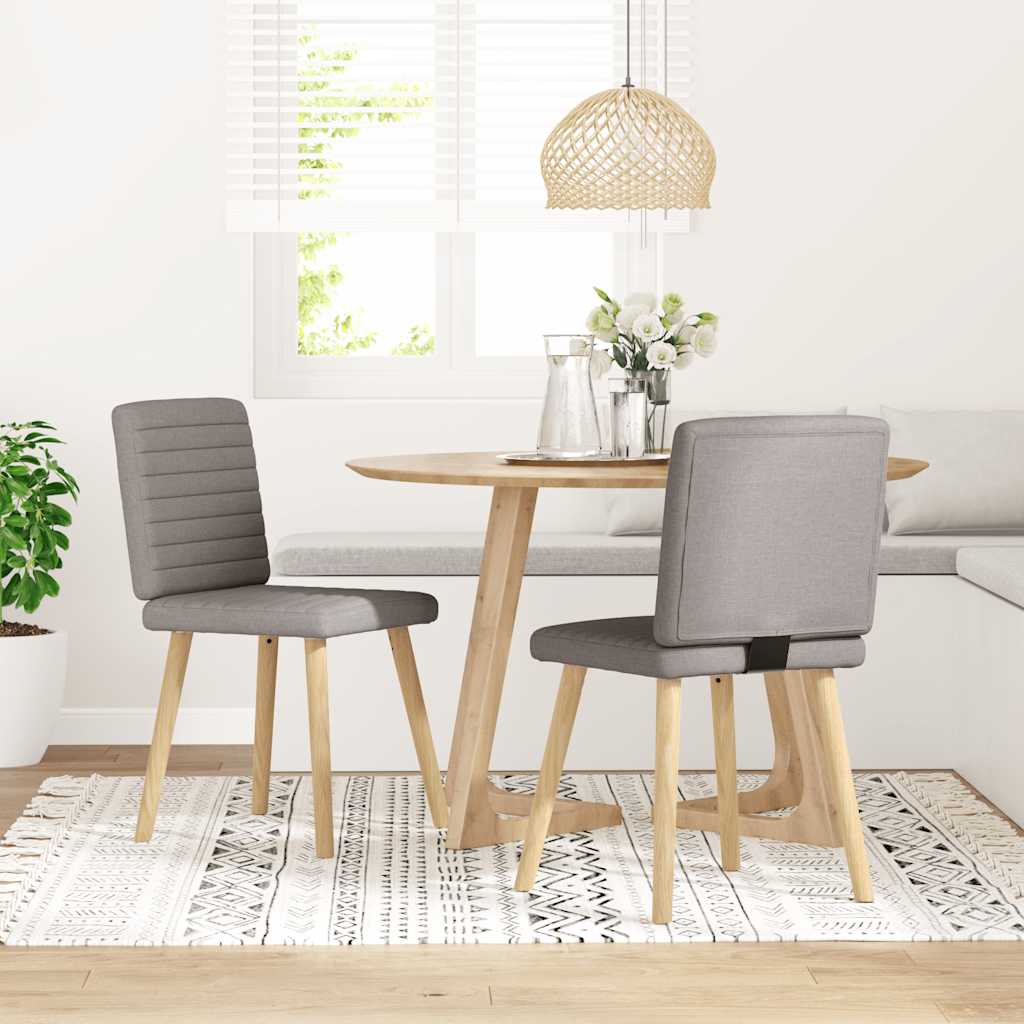 vidaXL Sedie da Pranzo 2 pz Tortora in Tessuto