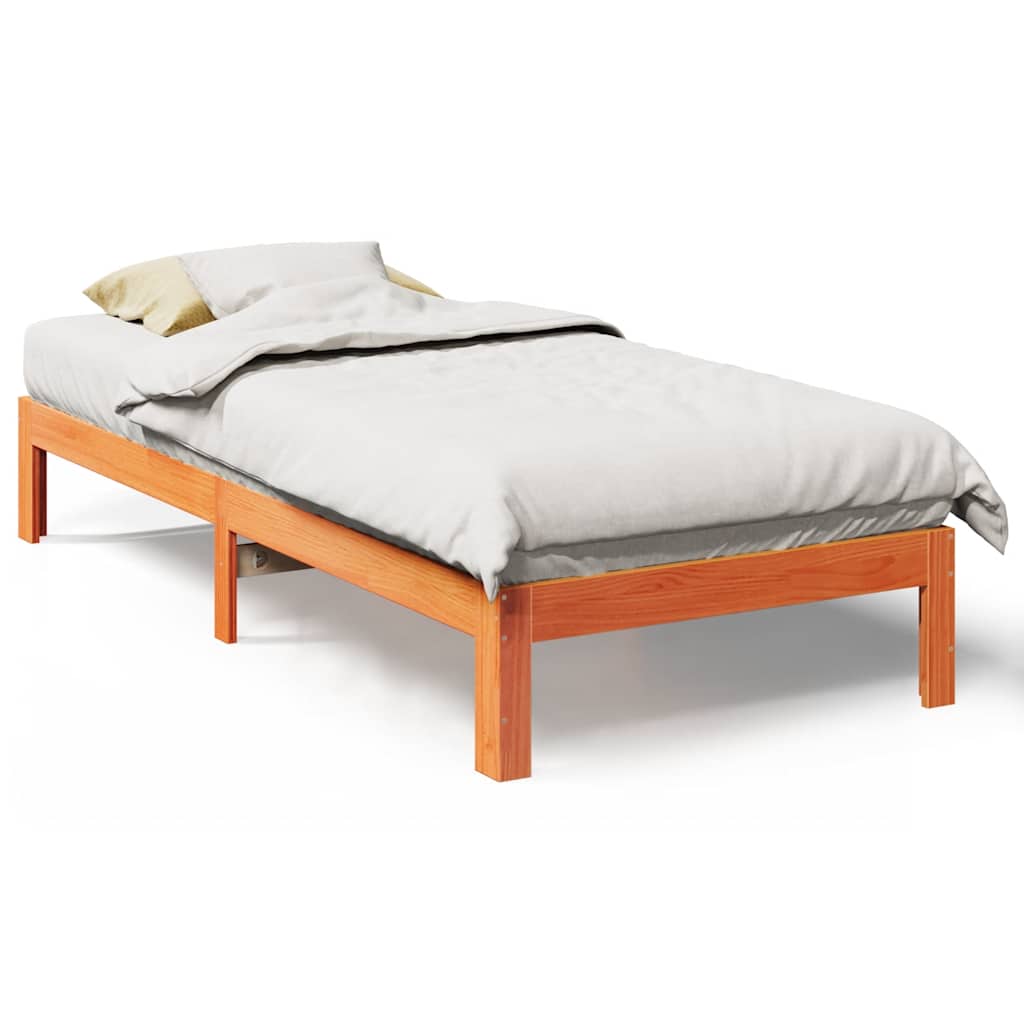 vidaXL Letto senza Materasso Marrone Cera 80x200 cm Legno di Pino