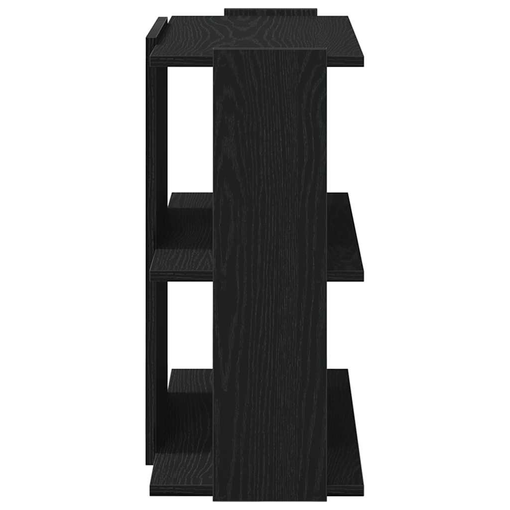vidaXL Libreria a 3 Ripiani Nera 60x30x60 cm in Legno Multistrato