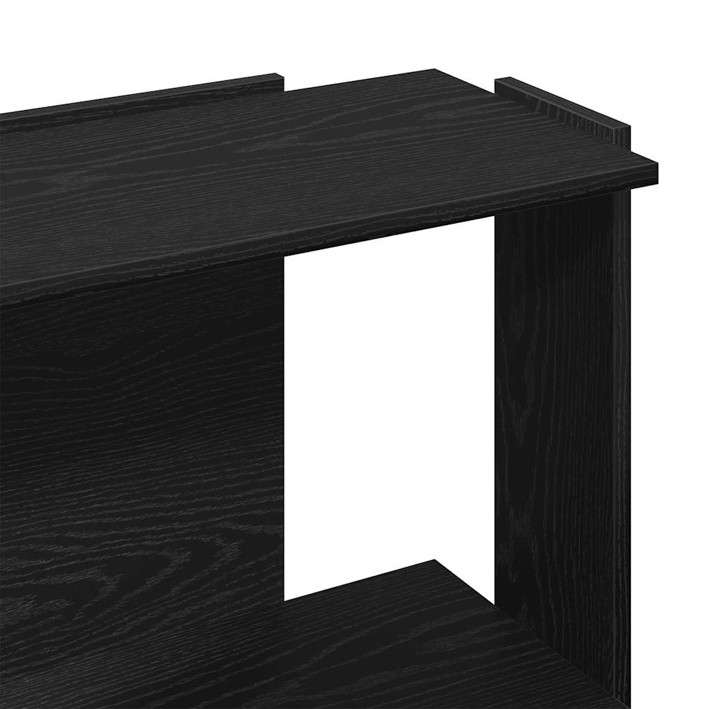 vidaXL Libreria a 3 Ripiani Nera 60x30x80 cm in Legno Multistrato
