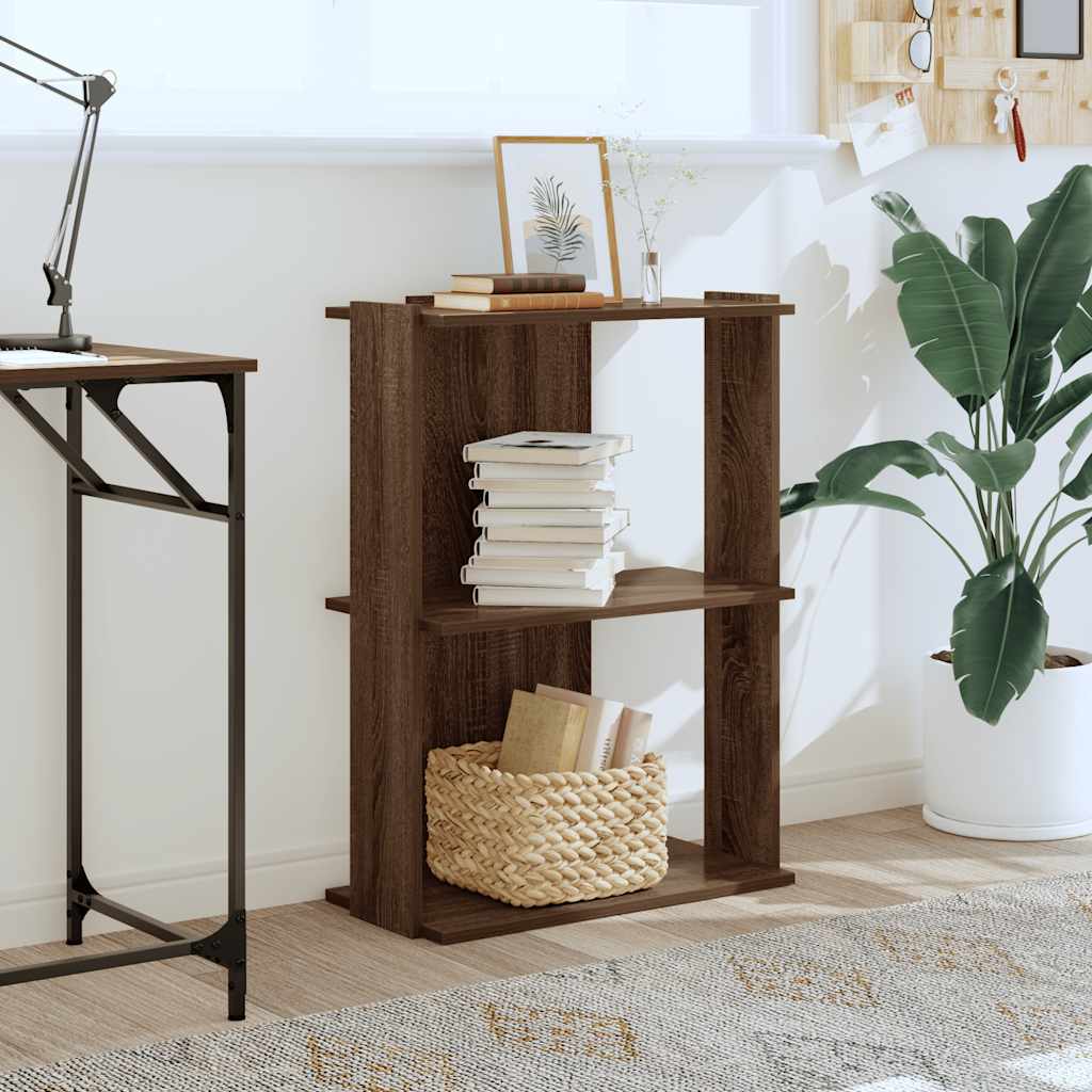 vidaXL Libreria 3 Ripiani Rovere Marrone 60x30x80 cm Legno Multistrato