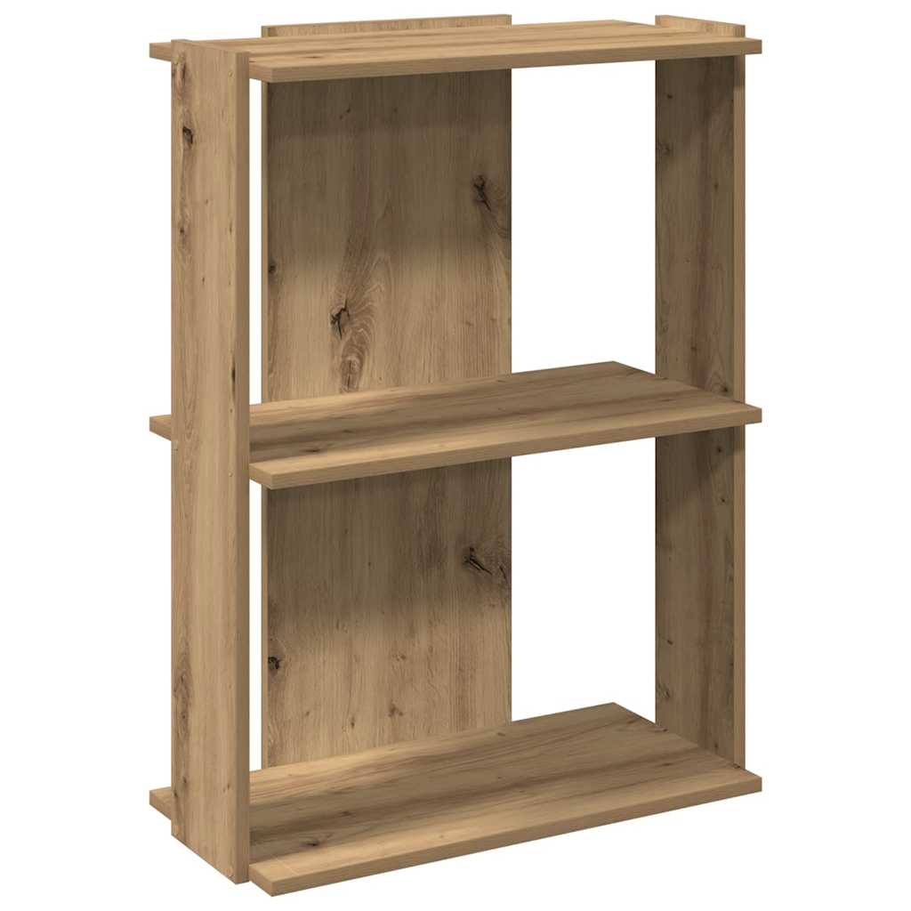 vidaXL Libreria a 3 Ripiani Rovere 60x30x80 cm Legno Multistrato VIDAXL