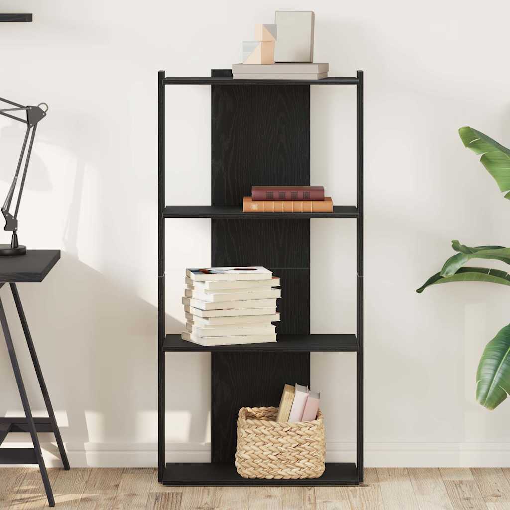 vidaXL Libreria a 3 Ripiani Nera 60x30x120 cm in Legno Multistrato VIDAXL