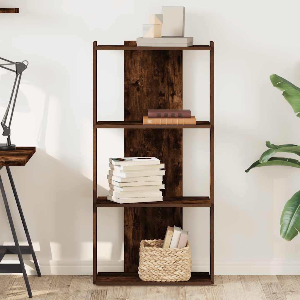 vidaXL Libreria a 3 Ripiani Rovere Fumo 60x30x120 cm Legno Multistrato