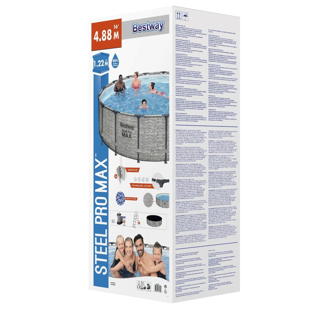 Bestway Piscina Power Steel Rotonda 488x122 cm BESTWAY