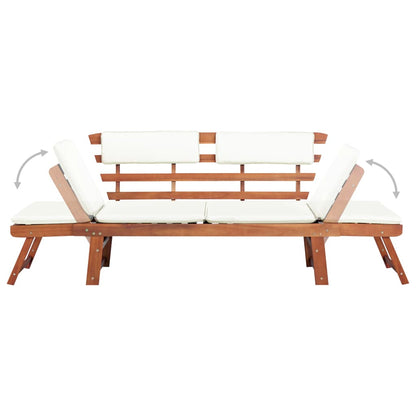 vidaXL Panca da Giardino con Cuscini 2-in-1 190 cm in Massello Acacia