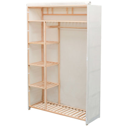 vidaXL Armadio in Stoffa e Legno di Pino 110x40x170 cm