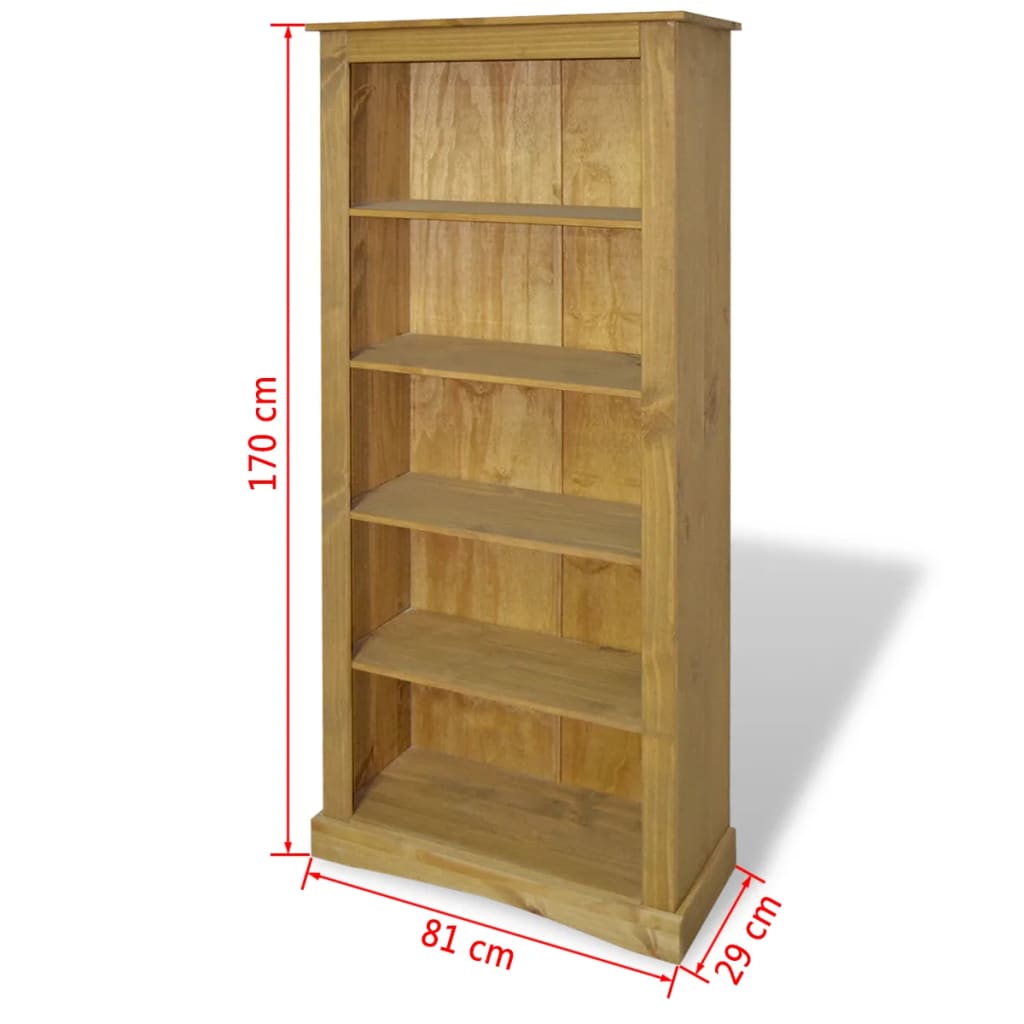 vidaXL Libreria 5 Ripiani Pino Messicano Corona Range 80x40x170cm