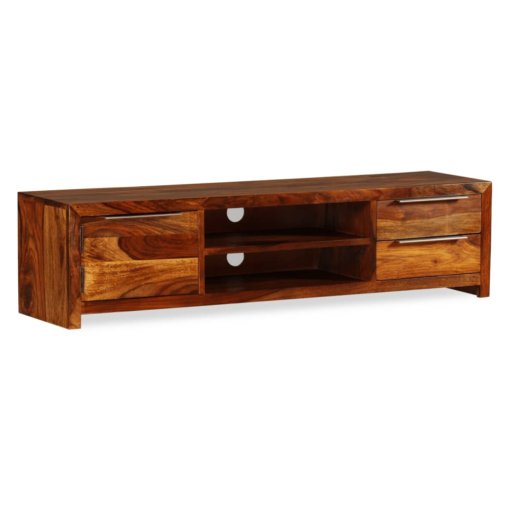 vidaXL Mobile Porta TV Legno Massello di Sheesham 120x30x30 cm