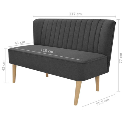 vidaXL Divano in Tessuto 117x55,5x77 cm Grigio Scuro