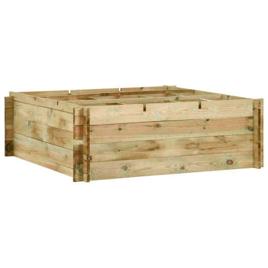 vidaXL Fioriera Giardino Letto Vegetale in Legno di Pino 120x120x40cm