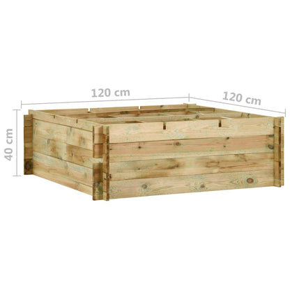 vidaXL Fioriera Giardino Letto Vegetale in Legno di Pino 120x120x40cm