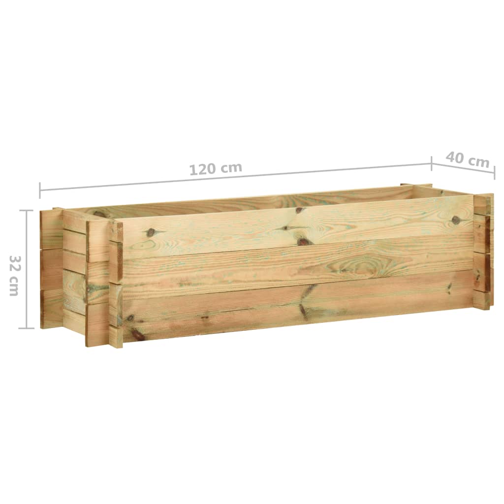vidaXL Fioriera Giardino Letto Vegetale in Legno Impregnato 120 cm VIDAXL