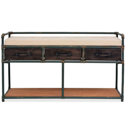 vidaXL Cassapanca con Cuscino 107,5x34,5x59 cm