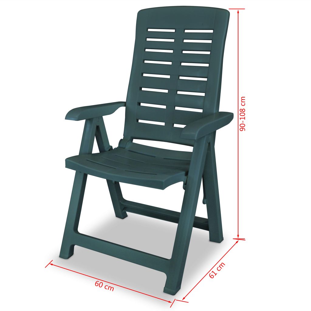 vidaXL Sedie da Giardino 2 pz in Plastica Verde