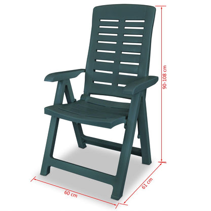 vidaXL Sedie da Giardino 2 pz in Plastica Verde