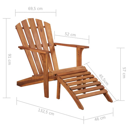 vidaXL Sedia da Giardino Adirondack con Poggiapiedi Massello di Acacia