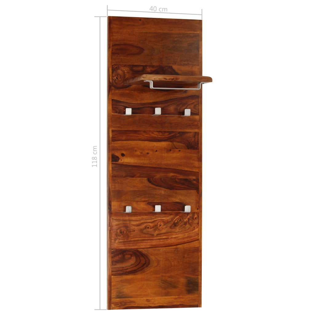 vidaXL Appendiabiti in Legno Massello di Sheesham 118x40 cm