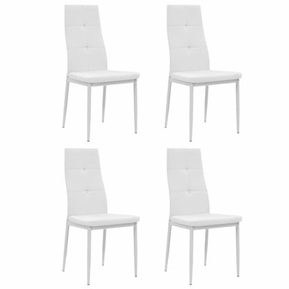 vidaXL Sedie da Pranzo 4 pz Bianche in Similpelle