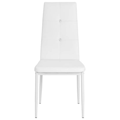 vidaXL Sedie da Pranzo 4 pz Bianche in Similpelle