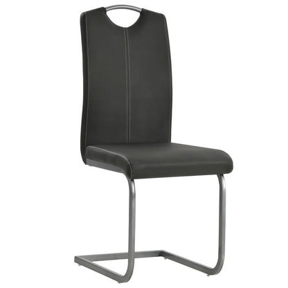 vidaXL Sedie da Pranzo a Sbalzo 4 pz Grigie in Similpelle