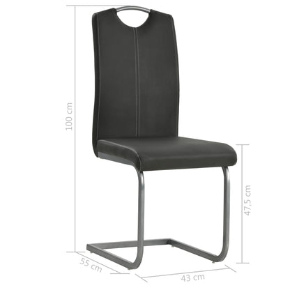 vidaXL Sedie da Pranzo a Sbalzo 4 pz Grigie in Similpelle