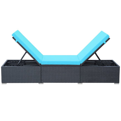 vidaXL Lettino Prendisole con Cuscino in Polyrattan Nero
