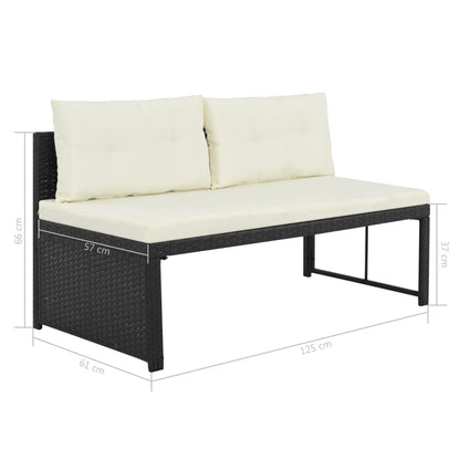 vidaXL Set Divani da Giardino 4 pz in Polyrattan Nero