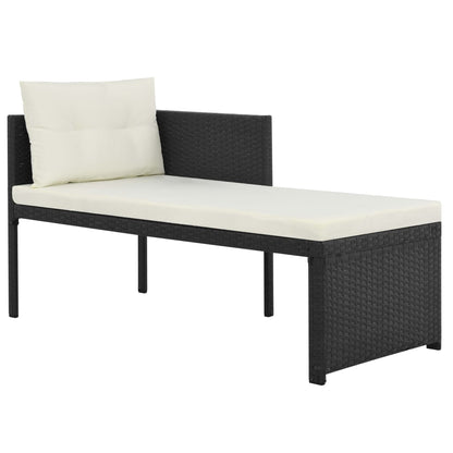 vidaXL Set Divani da Giardino 4 pz in Polyrattan Nero