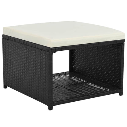 vidaXL Set Divani da Giardino 4 pz in Polyrattan Nero