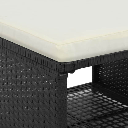 vidaXL Set Divani da Giardino 4 pz in Polyrattan Nero