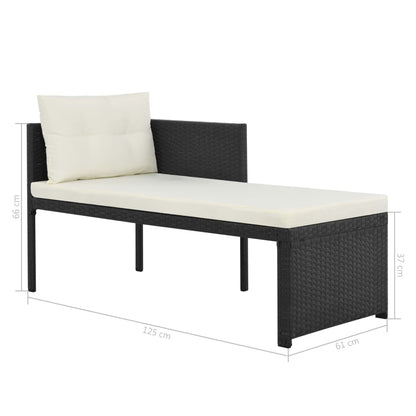 vidaXL Set Divani da Giardino 4 pz in Polyrattan Nero