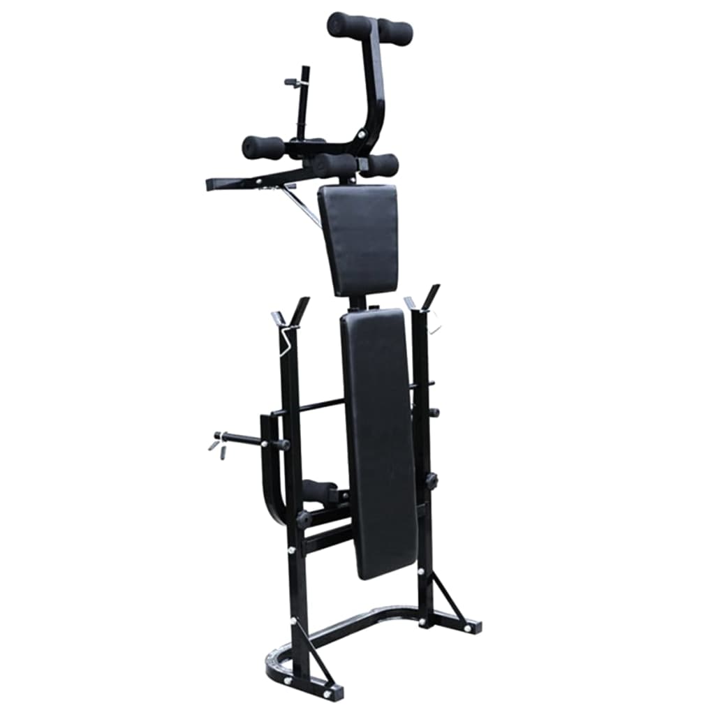 vidaXL Panca Multifunzione con Bilanciere e Set di Manubri 60,5 kg