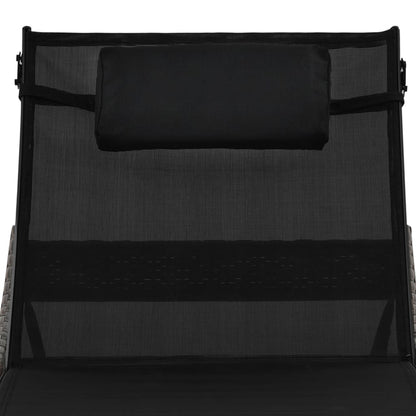 vidaXL Lettino Prendisole con Cuscino in Polyrattan Marrone