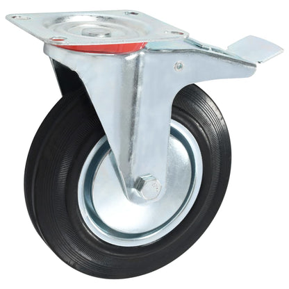 vidaXL Ruote Girevoli con Doppio Freno 4 pz 200 mm