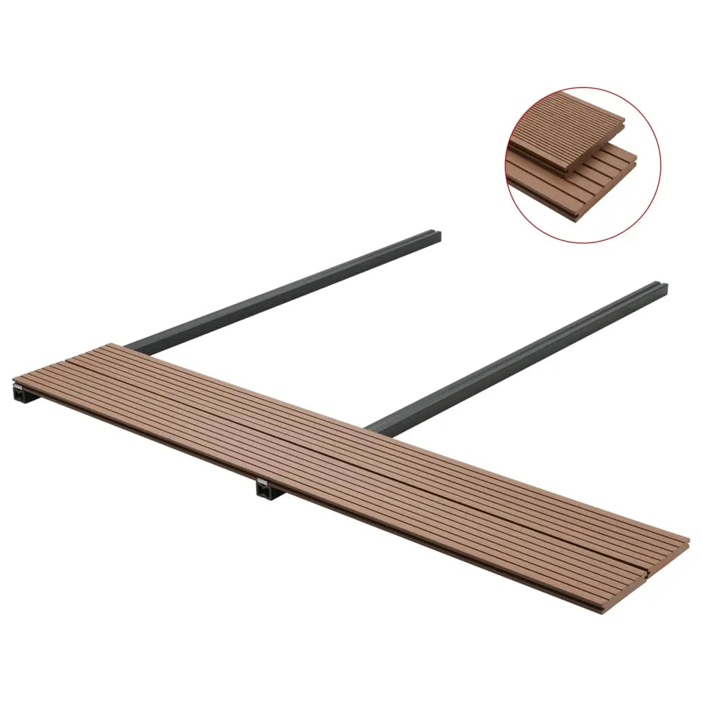 vidaXL Pavimento Esterni WPC Pieno Accessori 10m² 2,2m Marrone Chiaro VIDAXL