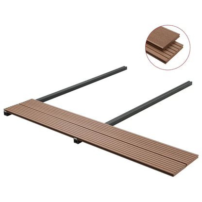 vidaXL Pavimento Esterni WPC Pieno Accessori 10m² 2,2m Marrone Chiaro VIDAXL