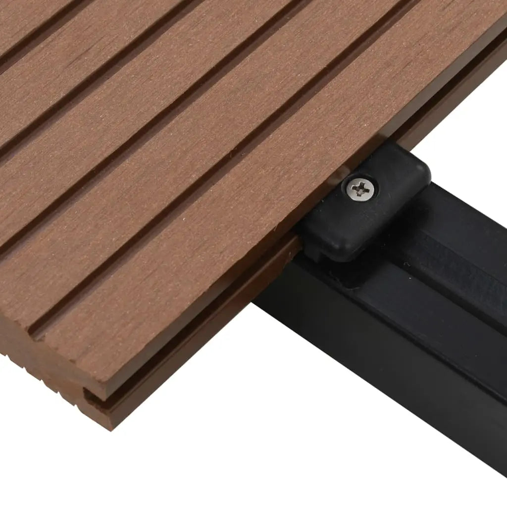 vidaXL Pavimento Esterni WPC Pieno Accessori 10m² 2,2m Marrone Chiaro VIDAXL