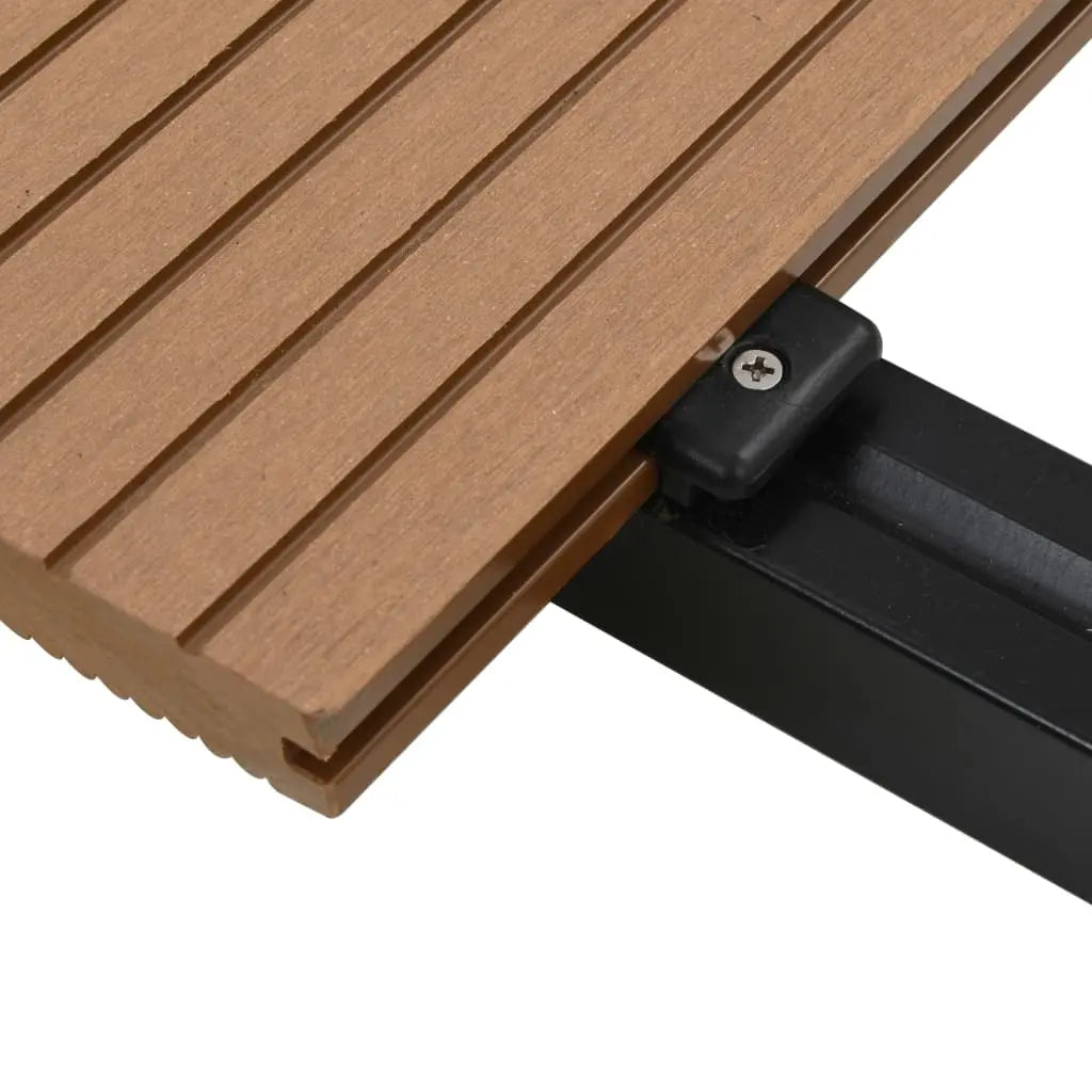 vidaXL Pavimento per Esterni in WPC Pieno Accessori 16 m² 2,2 m Teak VIDAXL