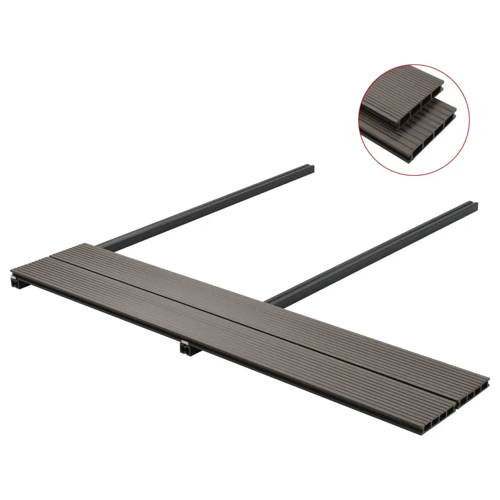 vidaXL Pavimento Esterni in WPC Cavo Accessori 10m² 2,2m Marrone Scuro VIDAXL