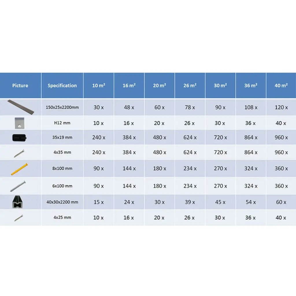vidaXL Pavimento Esterni in WPC Cavo Accessori 10m² 2,2m Marrone Scuro VIDAXL