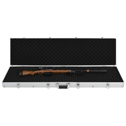 vidaXL Custodia per Pistola Argento 134x35x12 cm in Alluminio