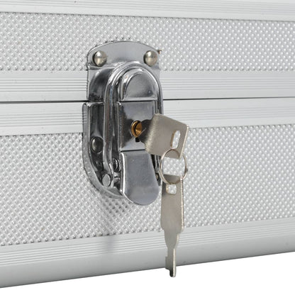 vidaXL Custodia per Pistola Argento 134x35x12 cm in Alluminio