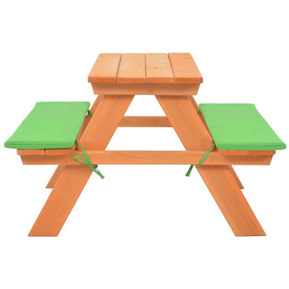 vidaXL Tavolo e Panche da Picnic 89x79x50 cm Legno Massello di Abete