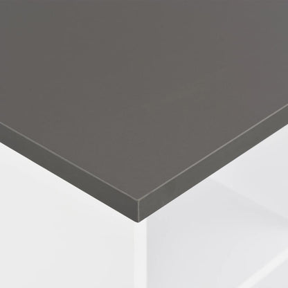 vidaXL Tavolo da Bar Bianco e Grigio Antracite 60x60x110 cm