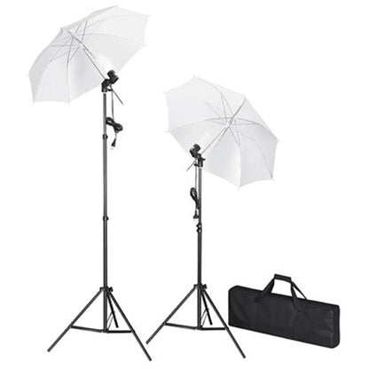 vidaXL Set Studio Fotografico Fondale Nero 600x300 cm e Luci